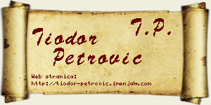 Tiodor Petrović vizit kartica